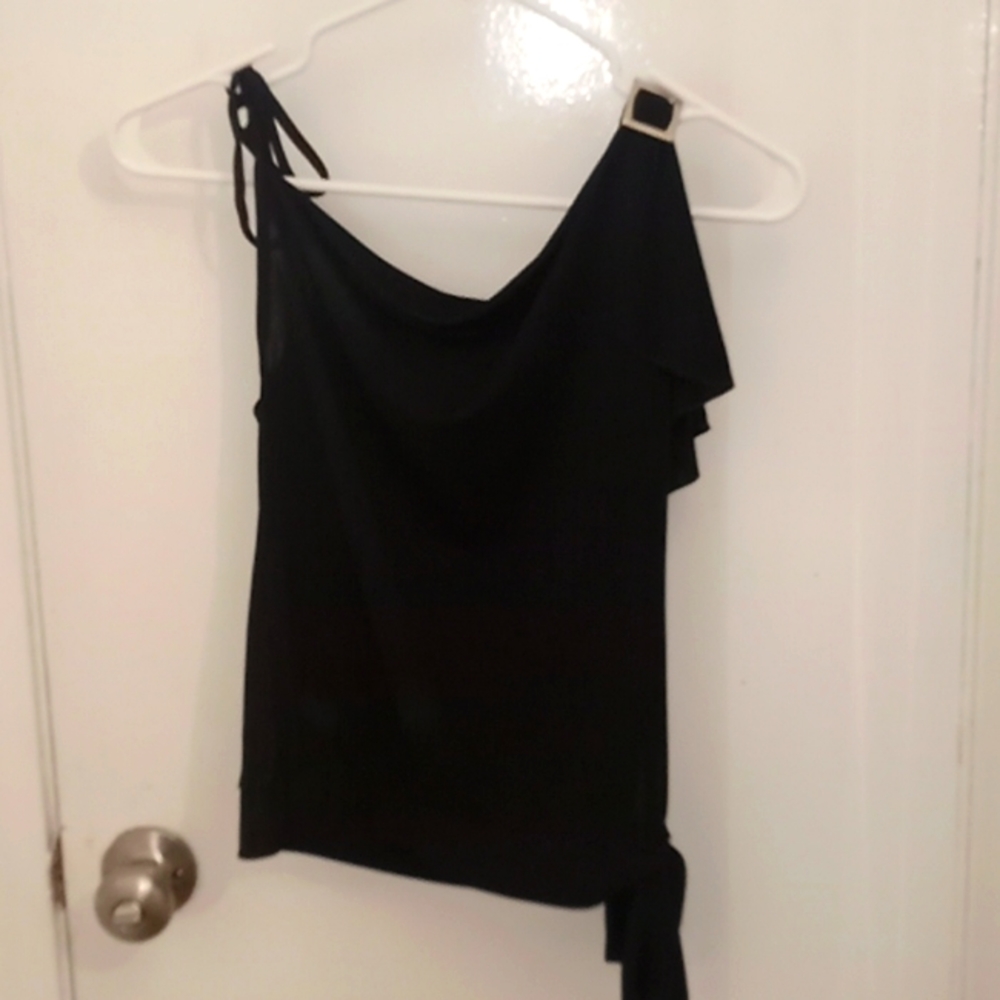 Black Blouse ties on side